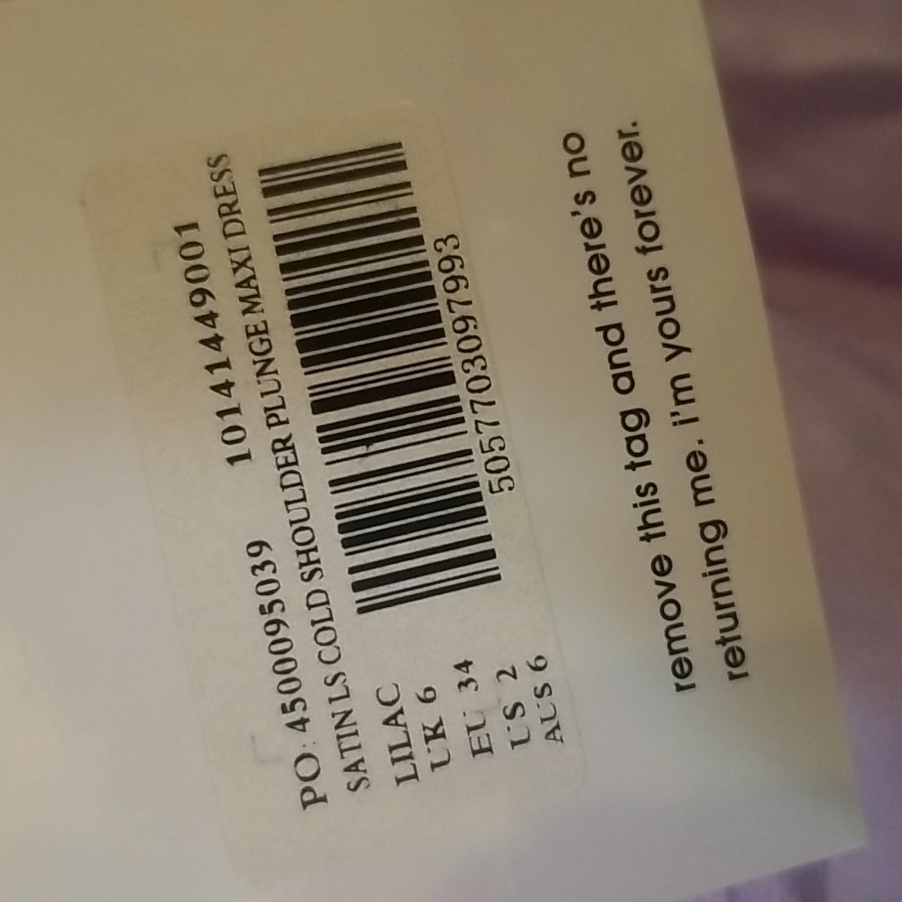 Missguided Lavendar Satin Cold Shoulder maxi dress size US 2 new with tags - Picture 4 of 8